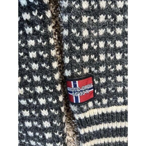 Arctic Circle 66’33’ N From Norway zip neck unisex Sz XXL 100% Wool Gray Ivory - Picture 11 of 13